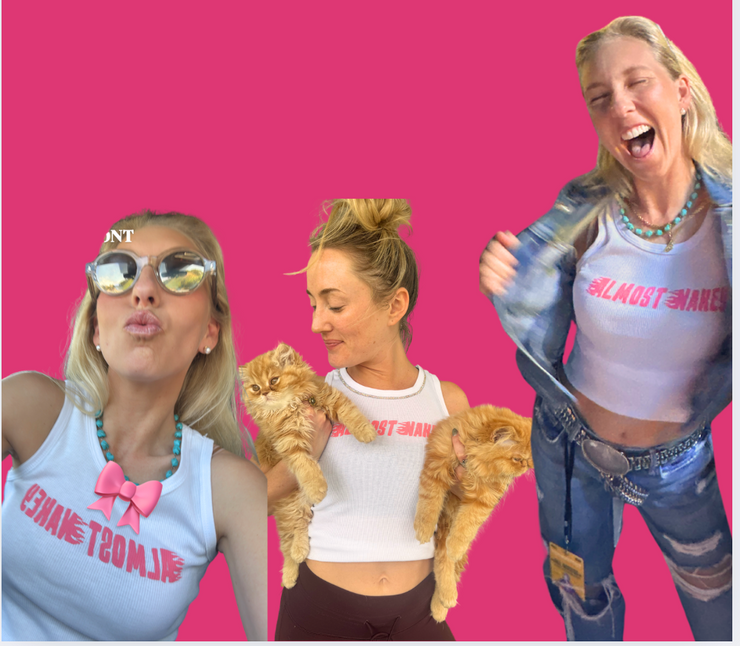 The Almost Nakey Tank - PINK / BLACK