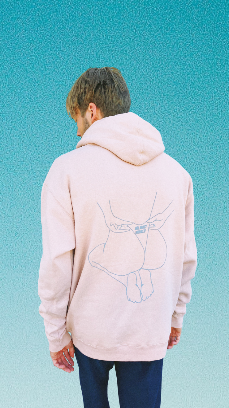 Go Fast Eat Ass Hoodie - Puff Print - Dusty Pink