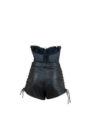 The “Black Crystal Stallion” Leather Shorts